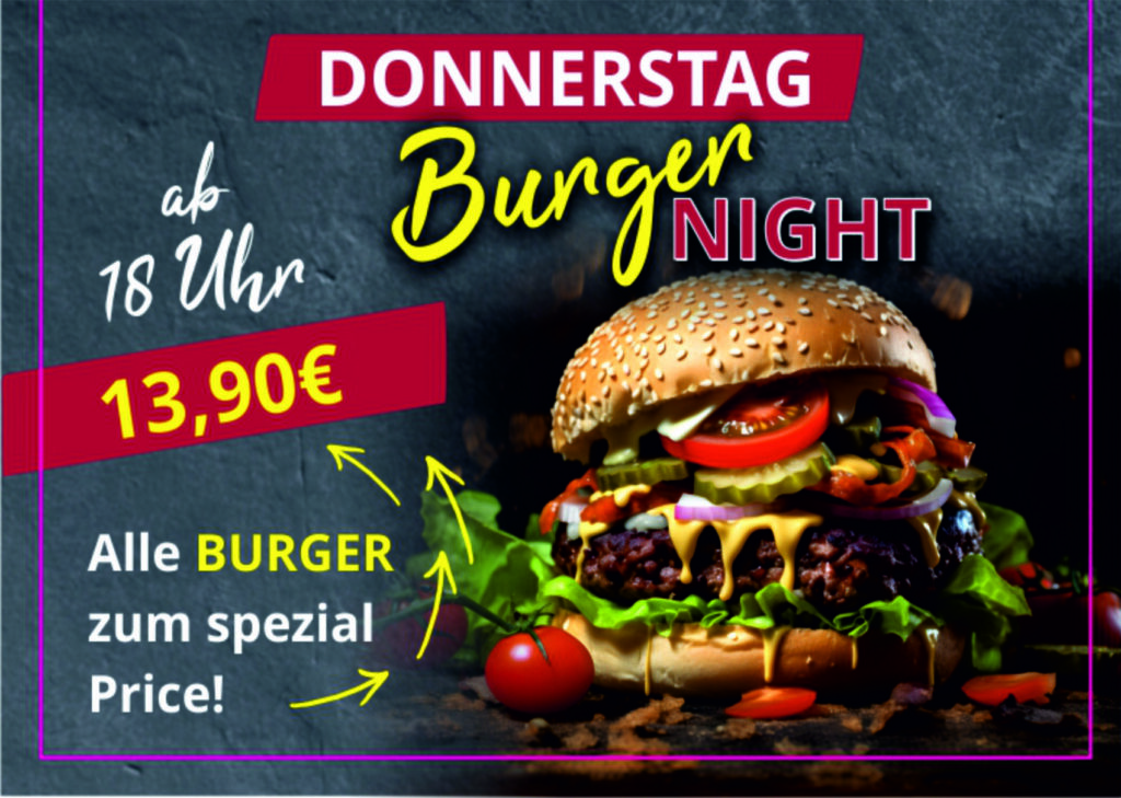 Donnerstag = BurgerNight!   Alle Burger für nur 13,90 € im Peppers Regensburg