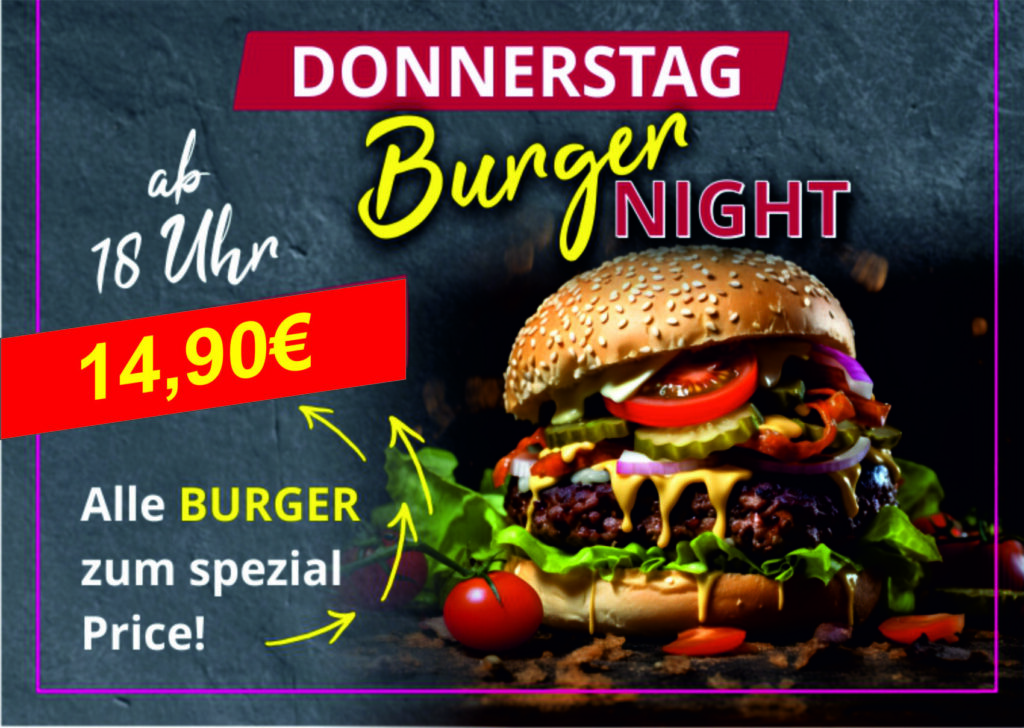 Donnerstag = BurgerNight!   Alle Burger für nur 14,90 € im Peppers Regensburg